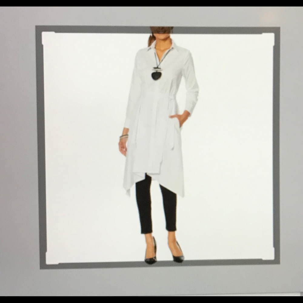 MarlaWynne Drama Shirt Dress & Belt White M NWT